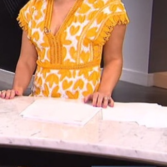 Saylor Revolve Kaiya Yellow White Crochet Lace Dress Midi Dress Large - Picture 5 of 16